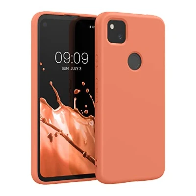Immagine di kwmobile Custodia Compatibile con Google Pixel 4a Cover Back Case per Smartphone in Silicone TPU Protezione Gommata corallo fluorescente