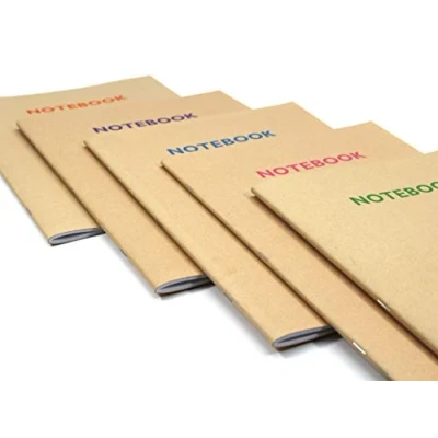 Immagine di Silvine Quaderni riciclati con copertina in carta kraft da 80 pagine, formato A4, 5 colori assortiti, a righe 8 mm, confezione 10, bianca
