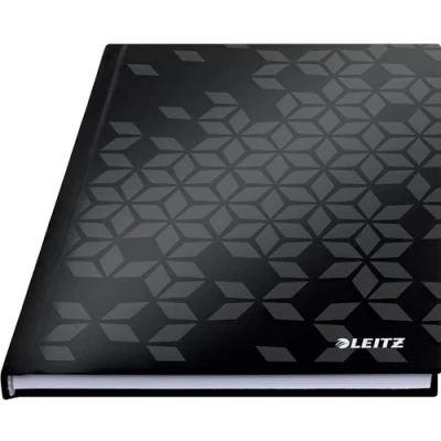 Immagine di Leitz WOW Quaderno a Righe per Appunti con Copertina Rigida, Formato A5, 160 Pagine, Carta 90 gr/mq Certificata FSC, Nero, 46271095