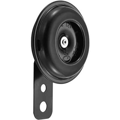 Immagine di Clacson universale a forma di corno, 12 V, per moto, veicolo, auto, camion, scooter, ATV, in metallo rivestito colore nero, 105 db, impermeabile