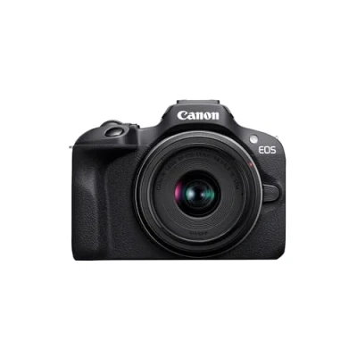Immagine di Canon EOS R100 + RF S 18 45mm IS STM &amp; 55 210mm Lenses Fotocamera Mirrorless APS C da 24,1 MP, Dual Pixel CMOS AF, Videocamera 4K, Scatto Continuo 6,5 fps Wi Fi, Bluetooth