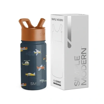 Immagine di Simple Modern Borracia con Cannuccia per Bambini Borraccia Acciaio Inossidabile Isolato Riutilizzabile Bambina e Summit 415ml Ruote Su