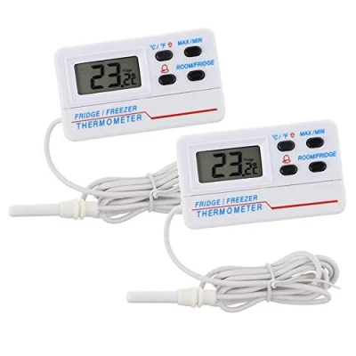 Immagine di Termometro digitale per frigorifero, congelatore, con allarme di temperatura e funzione massima min cavo da 1,2 m, misuratore del frigorifero