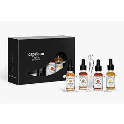 Immagine di Set Oliera Capsicum Idea Regalo Originale Olio Piccante Peperoncino Al 20 Ml 100% Made In Italy A Gocce