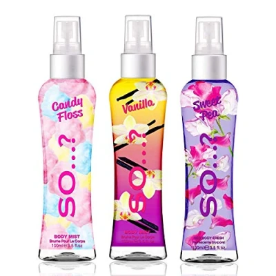 Immagine di Body Mist by So…? Womens Candy Floss, Vanilla, Sweet Pea Spray Mixed Fragrance Bundle 100ml (Pack of 3)