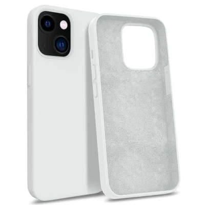 Immagine di MyGadget Custodia per iPhone 13 Hardcase con Strato Microfibra &amp; Cover Silicone Resistente Protezione Antigraffio Antiurto Bianco