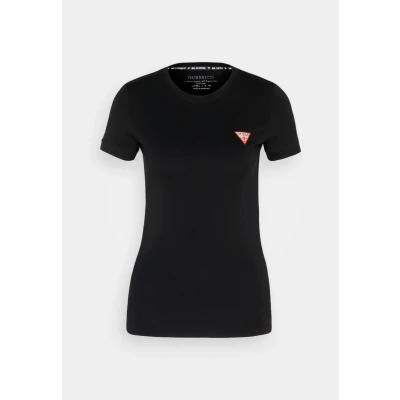Immagine di Guess SS CN MINI Triangle Tshirt basic Jet black, Donna, Taglia: XS, black