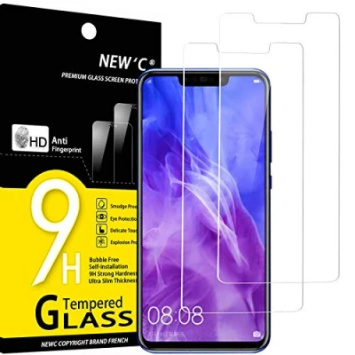 Immagine di NEW&#039;C 2 Pezzi, Vetro Temperato per Huawei Nova 3, 3i, Pellicola Prottetiva Anti Graffio, Impronte, Senza Bolle, Durezza 9H, 0,33mm Ultra Trasparente, Resistente