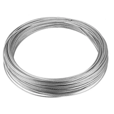 Immagine di Cavo metallico in acciaio inox 1,2 mm 0,05 pollici diametro 82 pi 25 m lunghezza 18 calibro 304 per il sollevamento del paranco