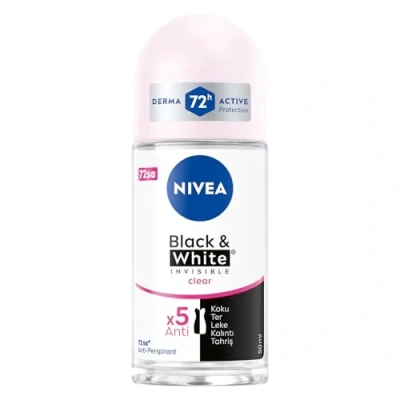 Immagine di Nivea, Deodorante Invisible Black&amp;White Clear Roll On, 3 pz. da 50 ml