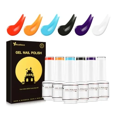 Immagine di Nicedeco Kit Smalto Semipermanente Unghie Autunno Smalti Gel per Marrone Lampada UV LED Soak Off Nail Polish Normal Set 25, 6x8ML