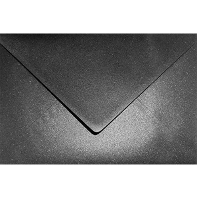 Immagine di Netuno 25x busta da lettera nero perlato formato C5 162x 229 mm 120g Aster Metallic Black perlata colorata grande carta effetto perlescente per partecipazioni biglietti auguri invito