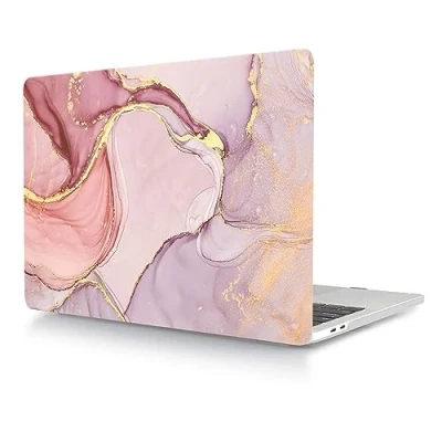Immagine di Custodia per Nuovo Macbook Air 13 pollici 2020 2019 2018 Pubblicazione Modello A1932 A2179 A2337 M1 con display Retina e Touch ID, Copertina Rigida in Plastica Protettiva, Marmo rosa