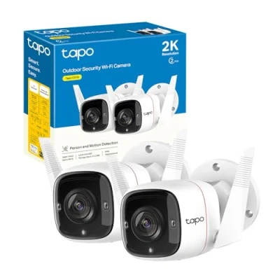 Immagine di TP Link Tapo C310P2 Telecamera Wi Fi Esterno UHD 3MP IP di Sorveglianza, Visione Notturna fino 30m, Impermeabile IP66, 2 Vie Audio, Compatibile con Alexa, Contiene C310