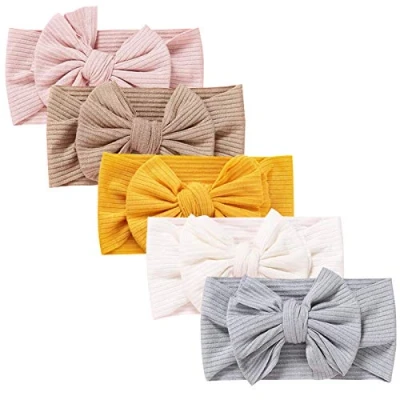 Immagine di DRESHOW 5 Pezzi Bambini Fascia per Capelli Fasce Bambina Neonata Elastica Neonato Accessori