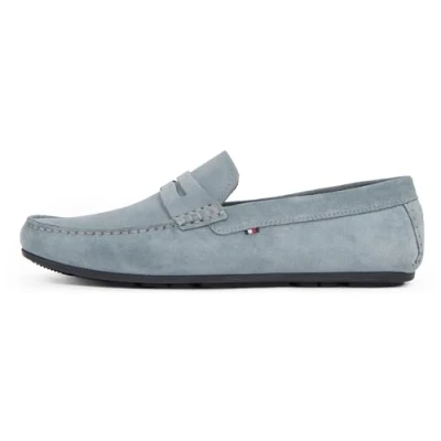 Immagine di Tommy Hilfiger Mocassini in Pelle Scamosciata Uomo, Grigio (Overcast Grey), 45 EU