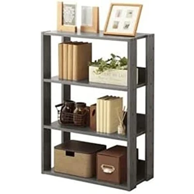 Immagine di Iris Ohyama, Stoccaggio in legno a 3 livelli/Mobili laterali/Armadietto portaoggetti/Espositore scaffale, Modulare, Design, Ufficio, Casa Open Wood Rack OWR 600 Quercia grigia