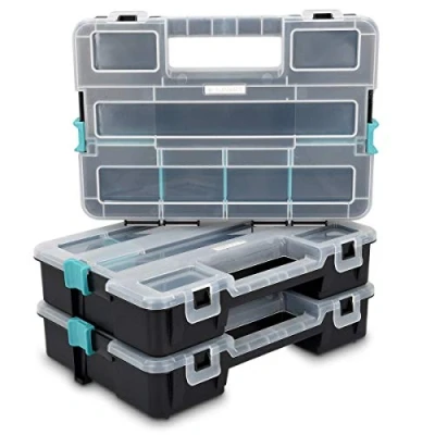 Immagine di Navaris Contenitore Portaminuterie Organizzatore Minuteria L 3x Cassetta Scomparti Porta Attrezzi Vaschetta Organizer Arnesi Piccoli Oggetti Tripla
