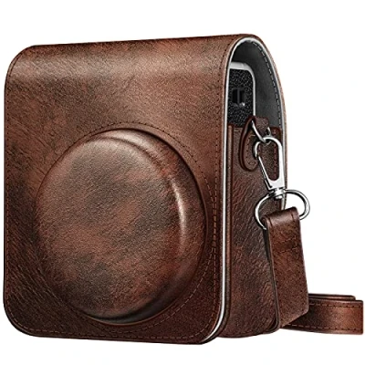 Immagine di FINTIE Custodia Compatibile con Fujifilm Instax Mini 40 Fotocamera Istantanea Protettiva Case Borsa in Similpelle Tracolla Regolabile, Marrone