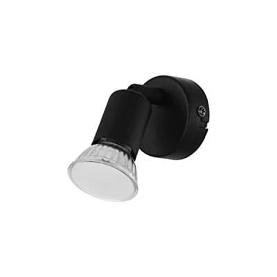 Immagine di EGLO Led lampada da parete Buzz Led, soffitto, interna in metallo, soggiorno, sala nero, spot con presa GU10