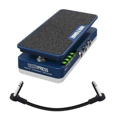 Immagine di HOTONE Cory Wong Signature Press Pedal 4 in 1 pedale effetti Wah commutabile, volume attivo ed espressione passiva con indicatori visibili della posizione dei pedali