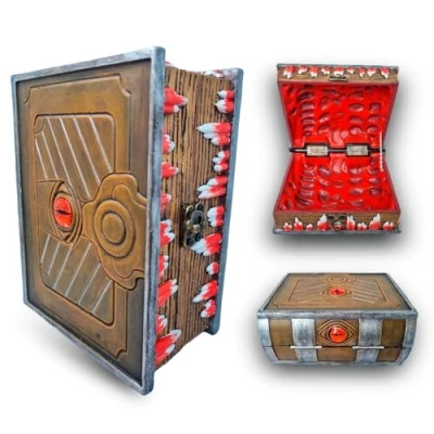 Immagine di POWER BEAST Dungeon Libro Mimic Porta Dadi, Set di D&amp;D, Tavola Vassoio con Dungeons and Dragons, DND, RPG, Chest, Giochi Ruolo.