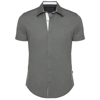 Immagine di Carisma camicia da uomo a maniche corte, tinta unita, S 5XL, basic uomo, in 97% cotone, vestibilità normale, per tempo libero e ufficio, 9102,