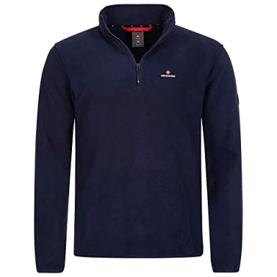 Immagine di Höhenhorn Skyja Felpa in pile da uomo, per autunno e inverno, micropile, mezza zip, Blu scuro, 4XL