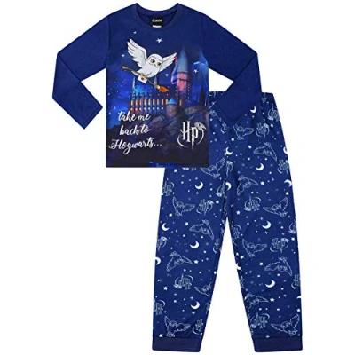 Immagine di Pigiama da bambina Harry Potter Hedwig Take Me Back to Hogwarts Pjs 6 a 12 Anni Blu 7