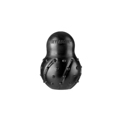 Immagine di Nylabone Max Strength Giocattolo da masticare per cani dentali con cono in gomma, al sapore di manzo, fino a 16 kg, colore: nero