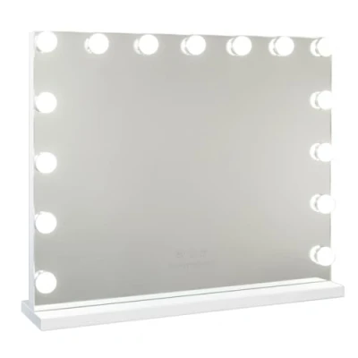 Immagine di Flamingueo Specchio Trucco con Luci 15 LED, da Tavolo, Led 3 Modi, Make Up Tattile (Bianco)