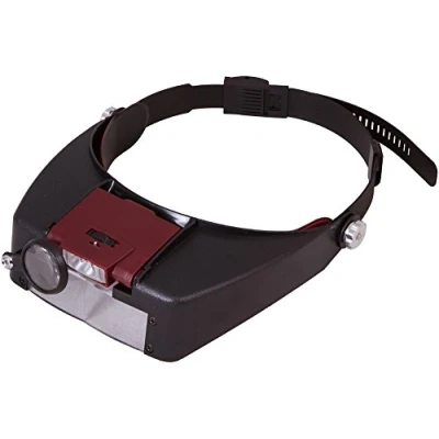 Immagine di Lente d’Ingrandimento Frontale Levenhuk Zeno Vizor H2, con Luce a LED, Ingrandimento Variabile, Aggiuntiva Pieghevole e Fascia Regolabile