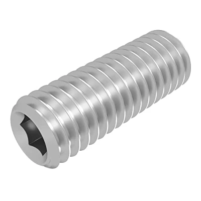 Immagine di SECCARO Perni filettati con attacco conico M6 x 16 mm, in acciaio inox V2A VA A2, DIN 913/ISO 4026, esagonali, 20 pezzi