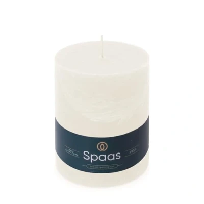Immagine di Spaas Candela pilastro in stile rustico, 100/130 mm, 95 ore, bianco