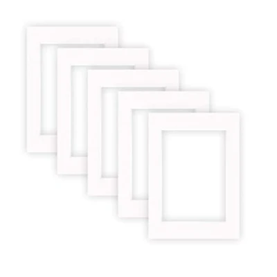 Immagine di nielsen Conservation Passepartout 2,2 mm, set di 5, formato esterno 13x18 cm per immagini 9x13 cm, bianco puro chiaro liscio