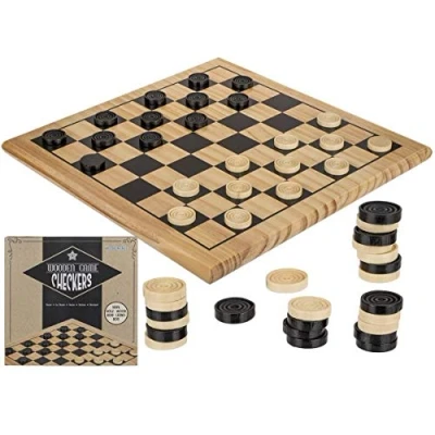 Immagine di Out of The Blue Giochi da tavolo dama &#039;Checkers Board Game&#039;, di legno, 28.5 x cm