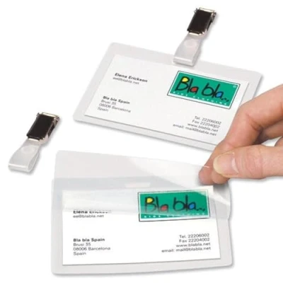 Immagine di 3L 11130 Etichette autoadesive in polipropilene, preforate, con clip, 104 x 74 mm, confezione da 10