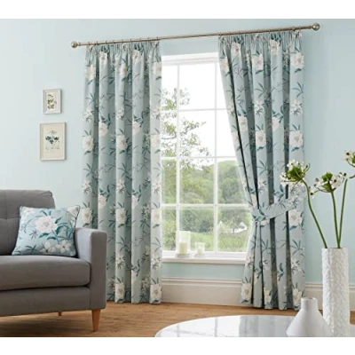 Immagine di Dreams &amp; Drapes Design Eve Coppia di tende plissettate con laccetto, retro in carta da zucchero, 168 x 137 cm (larghezza altezza)