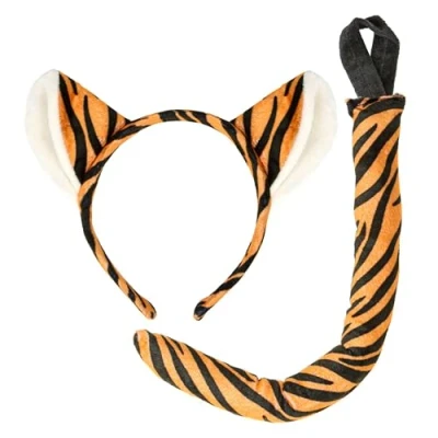 Immagine di Widmann Set per travestimento da tigre, con orecchie e coda, ideale carnevale feste a tema
