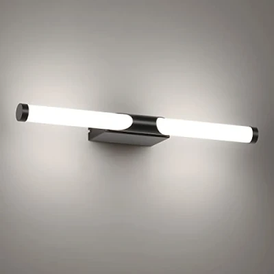 Immagine di ECOBRT Luce a specchio LED nera per interni bagno 7W 40cm di lunghezza da moderna con tubo acrilico IP44