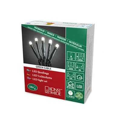 Immagine di Konstsmide 6340 120 Micro catena luminosa interno rete elettrica Numero di lampadine 10 LED (monocolore) Bianco caldo Lunghezza illuminata: 0.63 m