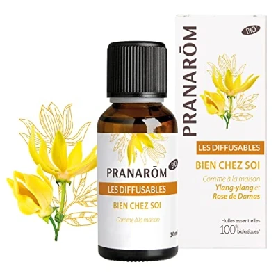Immagine di Pranarôm Les Diffusables, Bien chez soi, miscela di oli essenziali per diffusore Cocooning , ylang e rosa Damasco bio (ecologico), 30 ml