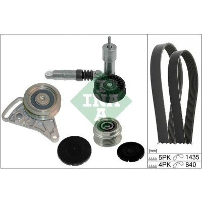 Immagine di INA 529 0523 20 Kit cinghie Poly V con puleggia a ruota libera AUDI: A4 B6 Sedan, Avant, A6 C5 Avant