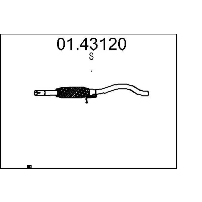Immagine di MTS 01.43120 Tubo gas scarico 800 anteriore per silenziatore centrale FIAT: Seicento / 600 Hatchback