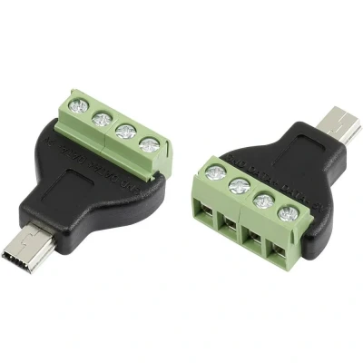 Immagine di Connettore USB a Spina con collegamento vite dritta MN USB4M mini tipo B 1572337 TRU COMPONENTS Contenuto: 1 pz.
