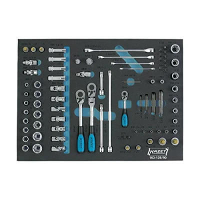 Immagine di Hazet Kit di chiavi a bussola metrico 1/4 (6.3 mm), 3/8 (10 1/2 (12.5 mm) 90 parti 163 139/90