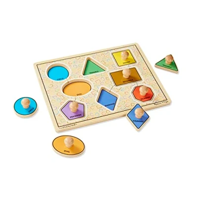 Immagine di Melissa &amp; Doug puzzle in legno per bambini forme, Regalo bambina e bambino, Giochi a incastro con forme bimbo o bimba, Gioco pezzi grandi 2, 3, 4, 5 anni