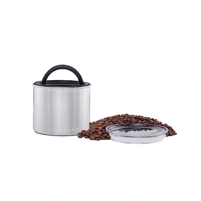 Immagine di Planetary Design Airscape Barattolo per caffè in acciaio inox, contenitore alimenti, coperchio ermetico brevettato, estrarre l&#039;aria eccesso e preservare la freschezza (piccolo,