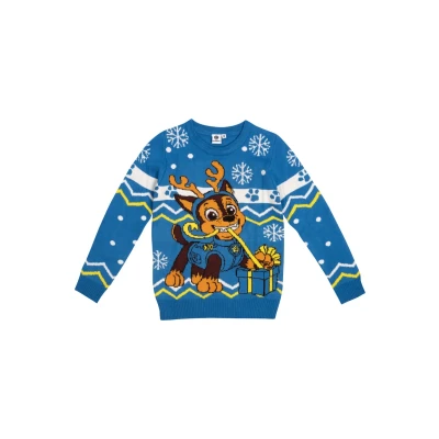 Immagine di Paw Patrol Chase UGLY Maglione per bambini, Taglia: 122/128, Blau