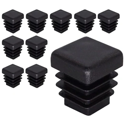Immagine di SKIR&#039;CO tappi quadrati in plastica, 15 x mm, opachi, inserti per tubi quadrati, pali recinzioni, colore nero RAL 9005, 10 pezzi